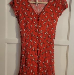 Aero red floral dress